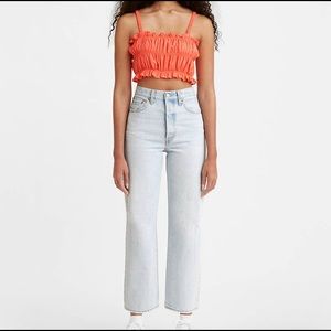 Levi’s Ribcage Jeans Light Wash Raw Hem